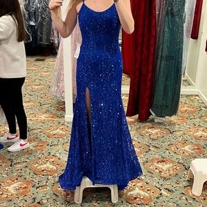 royal blue ava presley prom dress